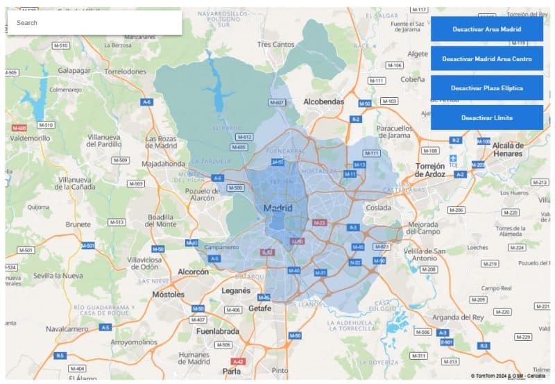 mapa zonas baja emision madrid